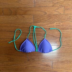 Aerie Purple and Turquoise Cross Cross Front Bikini Top